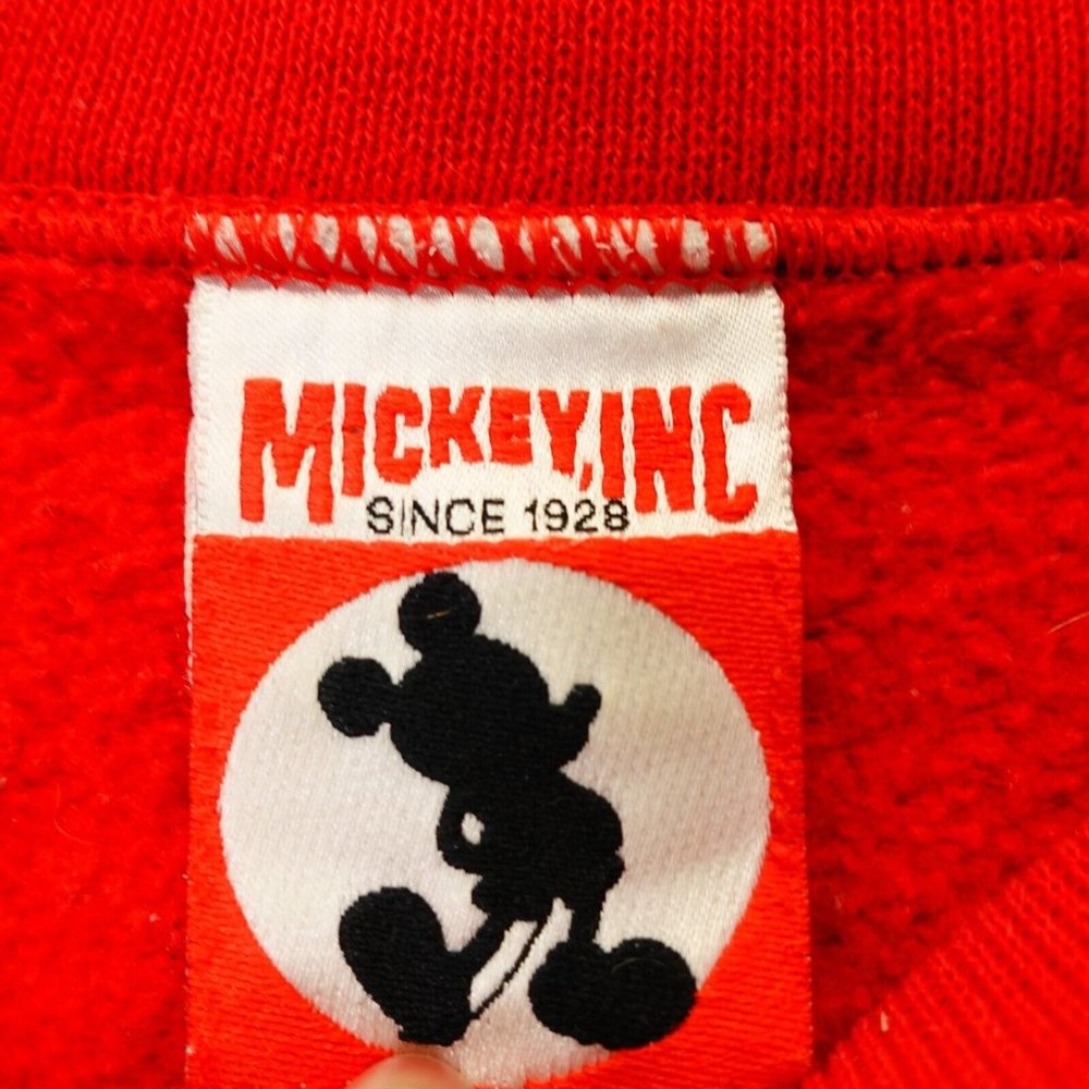 VINTAGE DISNEY MICKEY Women's Red Sweater 2X XXL Oversized Stretch Crewneck - Picture 3 of 12